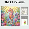 (25x25cm)DIY Seahorse Framed Handmade Pearl Painting Art Craft Kit Living Home Decor