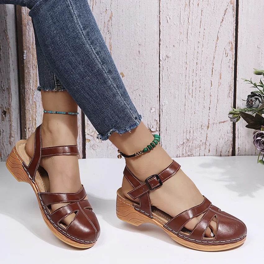 Women's Platform Hollow Wedge Sandals - vzzhome