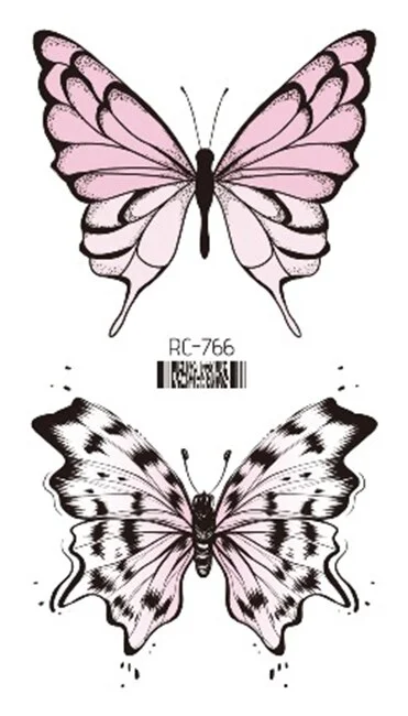 Sdrawing Transfer Tattoo Sticker Fake Hand Finger Small Temporary Tattoos Rose Daisy Flowers Butterfly Women Girls Body Art Paint