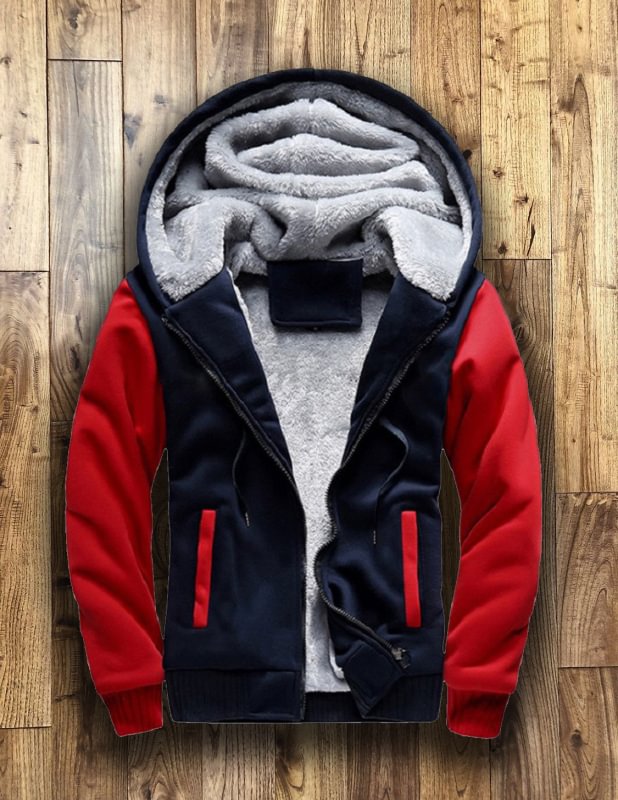 Men's sports fleece thickened jacket sweater hooded autumn and winter men's clothing