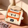 Cassette Tape Design Case Cover for Samsung Galaxy Buds4/4Pro Soft Silicone Protective Cover Shock-Proof Scratch-Resistant