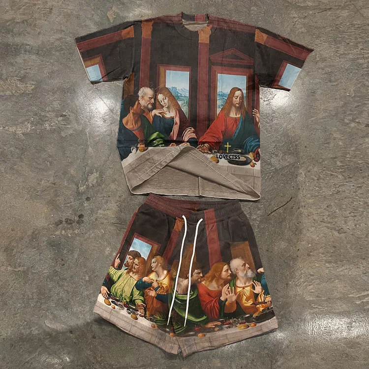 The Last Supper Art Print T-Shirt And Shorts Co-Ord