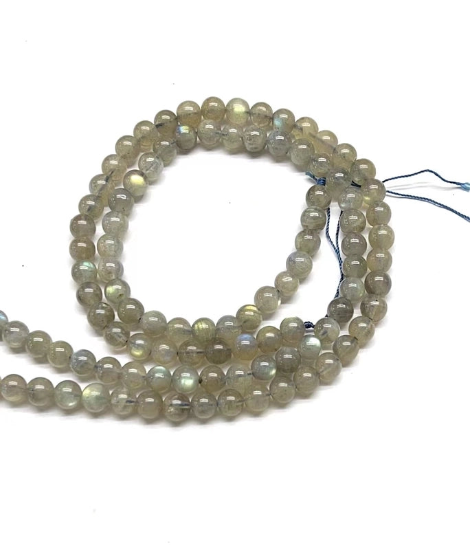 1 Piece Diameter 4mm Diameter 5mm Diameter 6 Mm 1-1.5mm Natural Stone Labradorite Geometric Polished Beads