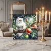 Framed Diamond Painting - Full Round Drill - Cat and Pomegranate (25x25cm)