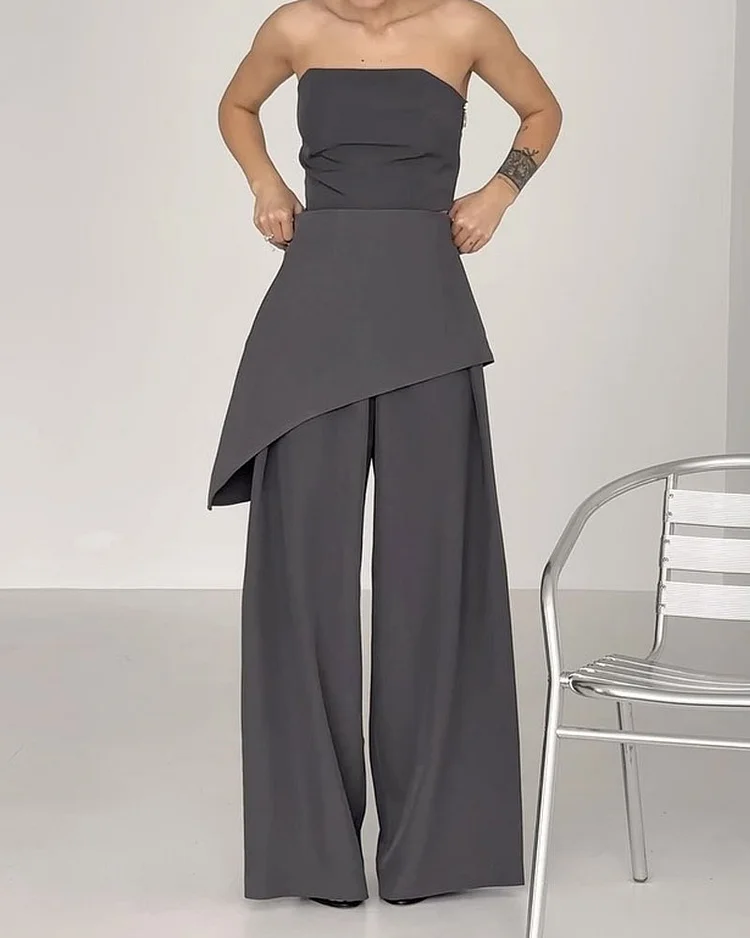 Tube top solid color three piece set
