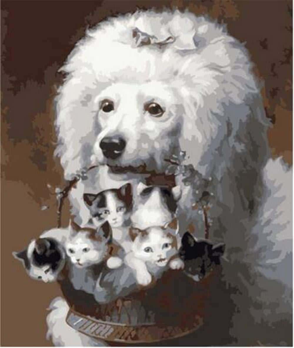 

Poodle Dog With Cats Basket – Paint By Numbers - 40*50CM, 501 Original