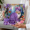 Purple Cat Art Diamond Painting Kit for Adults Home Decor 25x25cm With Frame