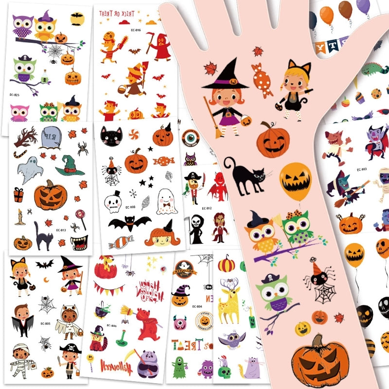 Halloween Pumpkin Masquerade Party Tattoo Stickers