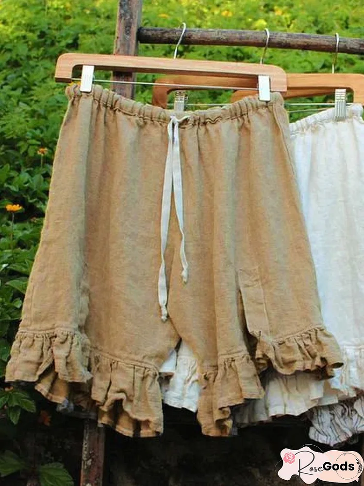 Women Linen Folds Bottoms