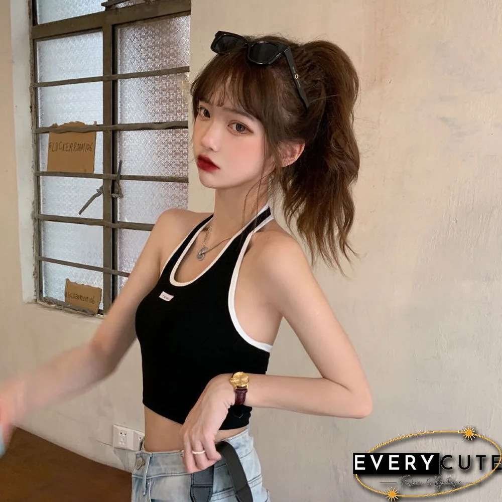Camis Women Halter Backless Sexy Streetwear Cropped Tops Off Shoulder All Match Ins Ulzzang Leisure Chic Female Summer Camisole