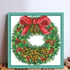 Xmas Wreath - 9CT Partial Beaded Cross Stitch Kit(21x21cm)