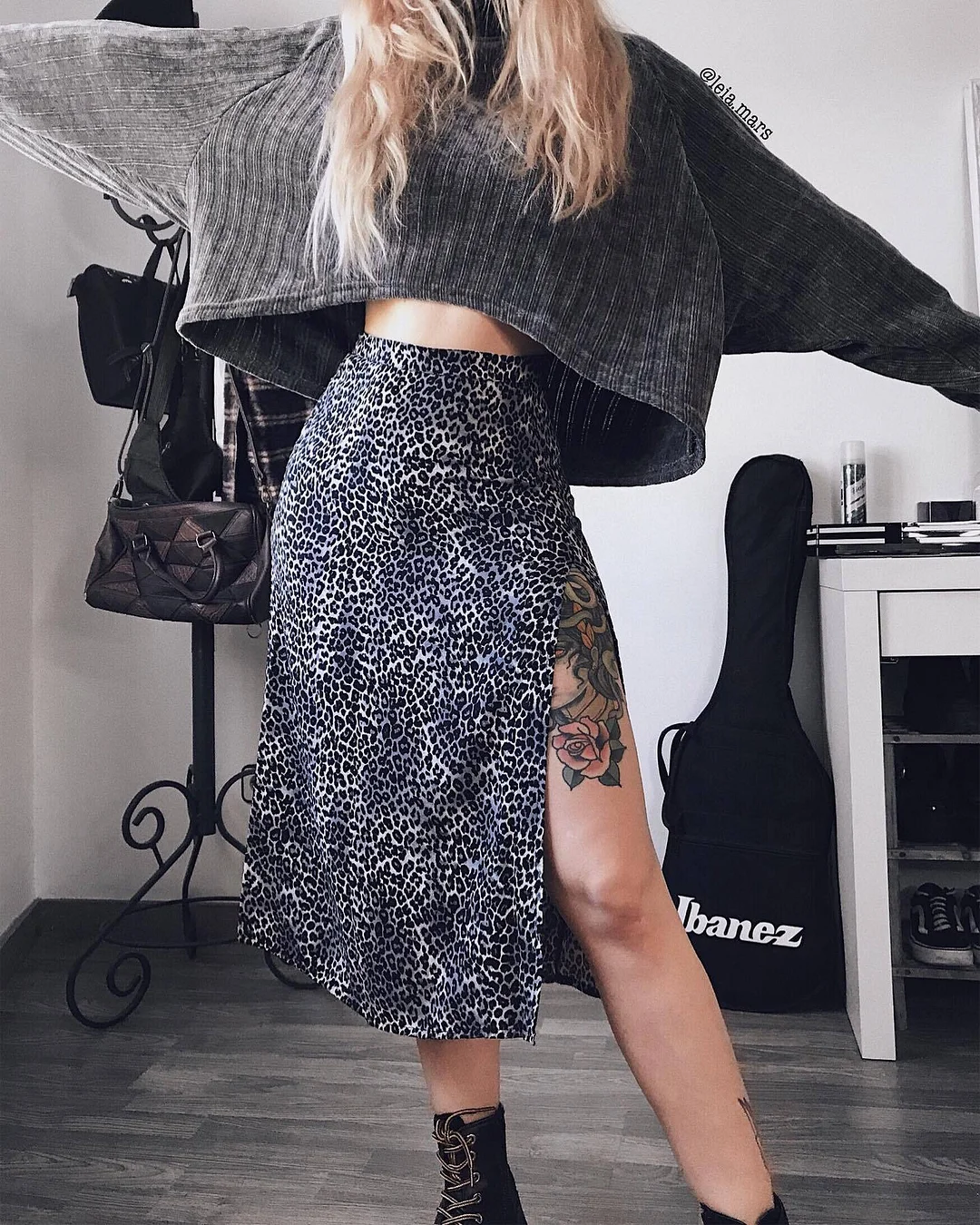 2021 New Summer Long Skirts Women Leopard/Floral Printed High Waist Split Skirt Casual Bohemian Skirt Female