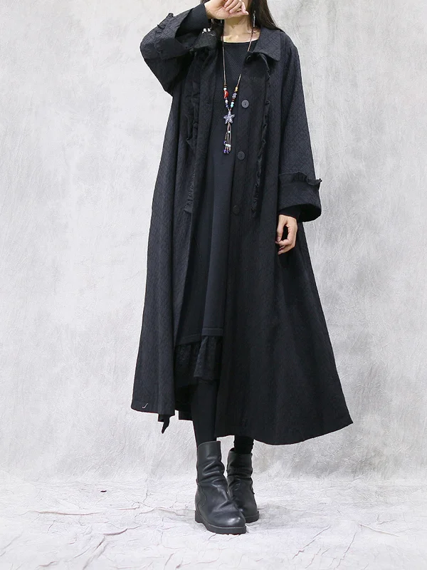 Loose Solid Color Patchwork Midi Dress - yankia