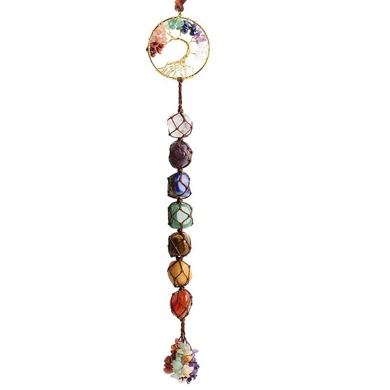 New Year Sale 49% OFF💕7 Chakra Stone Healing Crystal Tree of Life Wall Hanging Home Interior Decoration😊