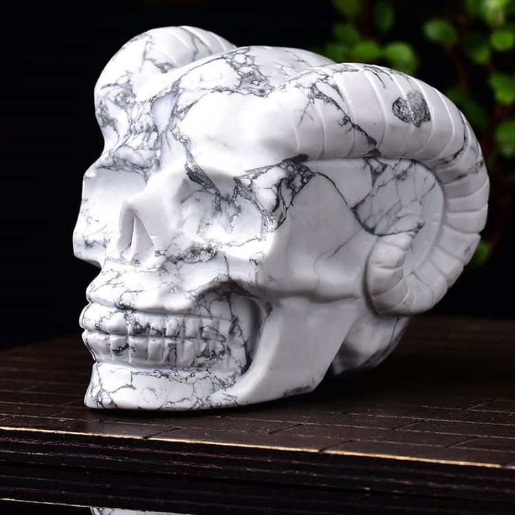 White Turquoise Crystal Skull Decoration