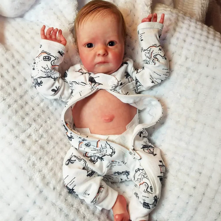 15" Lifelike Realistic Baby Cloth Body Blue Eyes Reborn Baby Girl Doll Nerwa