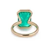 14K Yellow Gold 7ct Emerald Cut Colombian Lab Emerald Half Bezel Setting Ring with A Ring Enhancer in Bridal Ring Set Design