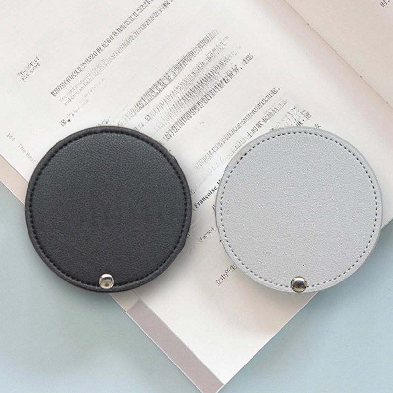Style Leather Rotary Makeup Mirror Student Portable Beauty Mirror Makeup Mirror Round Leather Gift Makeup Mirror