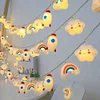 1pc 1.5m 10-led Mixed Color Cloud, Rainbow, Rocket Shaped Battery Powered String Lights For Bedroom, Birthday, Outdoor, Tent Decoration