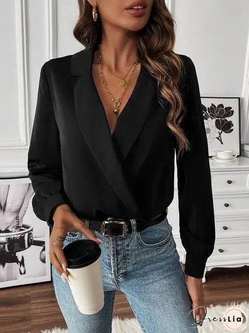 Surplice Long Sleeve Top