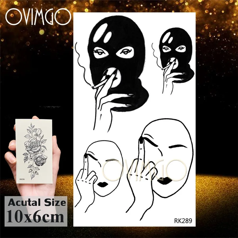 Sdrawing Sexy Kiss Haert Star Temporary Tattoos Paste Paper Body Art Arm Beck Fake Tatoo For Men Women Disposable Tattoo Sticker