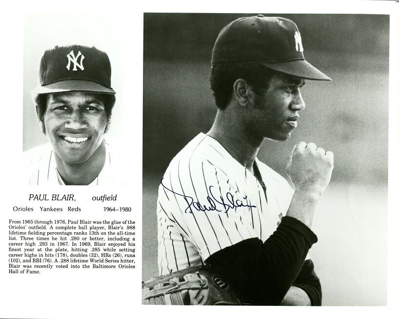 Outfielder PAUL BLAIR Signed Photo Poster painting