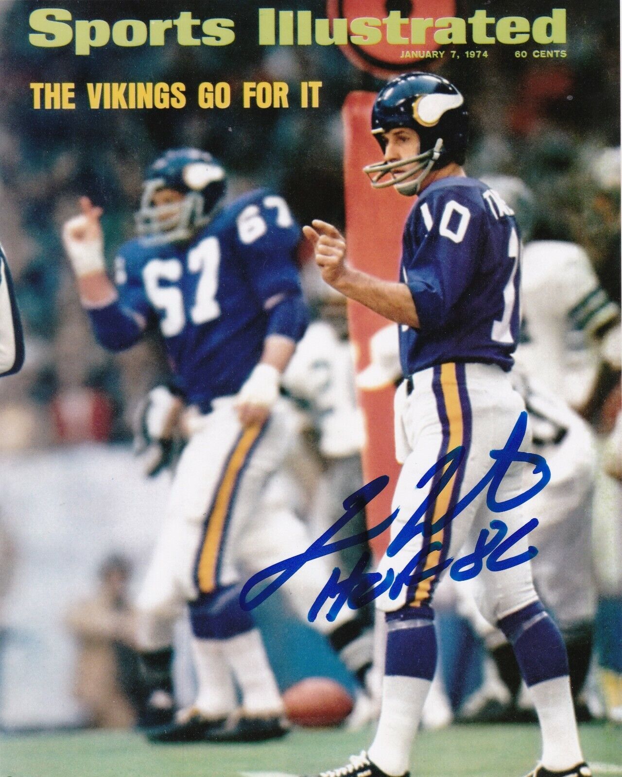 FRAN TARKENTON MINNESOTA VIKINGS HOF 86 SPORTS ILLUSTRATED COVER SIGNED 8x10