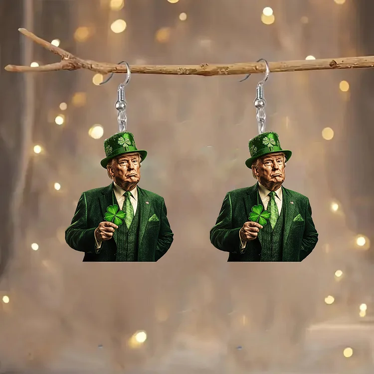 Fashionable Trump Inspired St. Patrick'S Day Earrings