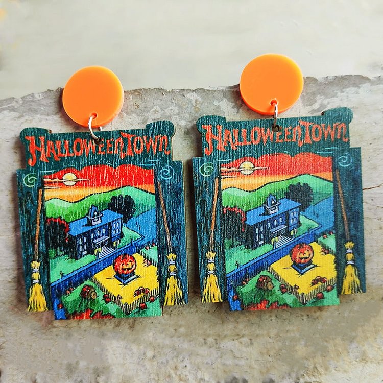 Cute Halloween Wooden Earrings