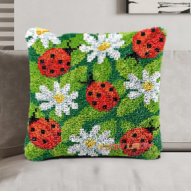 Seven Star Ladybug Pillowcase Latch Hook Kits for Beginners veirousa
