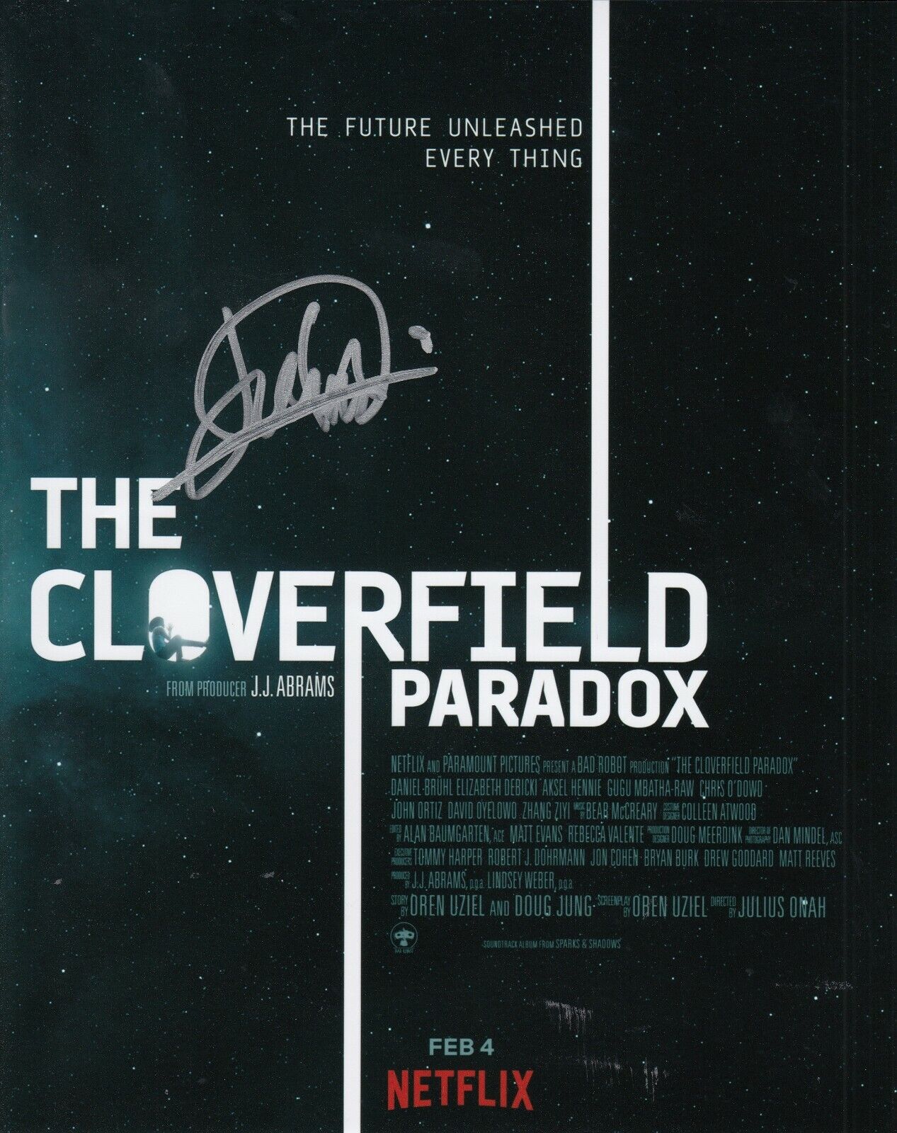 JULIUS ONAH signed (THE CLOVERFIELD PARADOX) MOVIE 8X10 poster Photo Poster painting W/COA