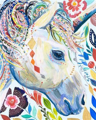

Unicorn Portrait Made of Flowers – Paint By Numbers - 40*50CM, 501 Original