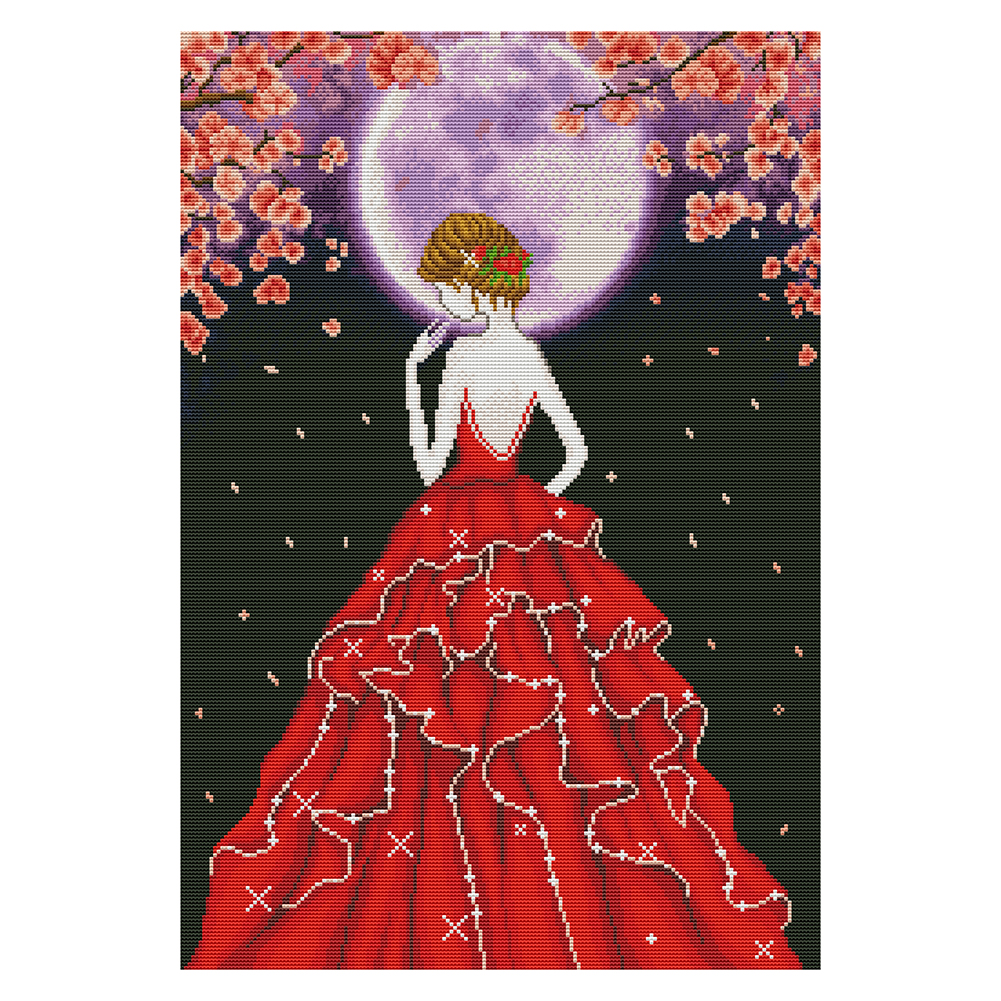 

Evening Dress Girl - 11CT Stamped Cross Stitch - 50*70CM, 501 Original