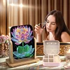 (US Local)DIY Lotus Diamond Painting Kit Rotatable Mirror w Diamond Painting Jewelry Box