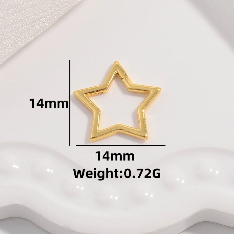 1 Piece 925 Sterling Silver 22K Gold Plated Rhodium Plated Silver Plated Round Star Oval Jewelry Buckle Jewelry Accessories