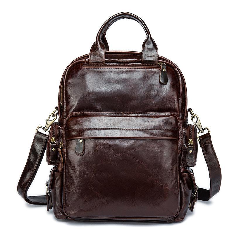 Classic Genuine Leather Vintage Backpacks WIth Large Capacity