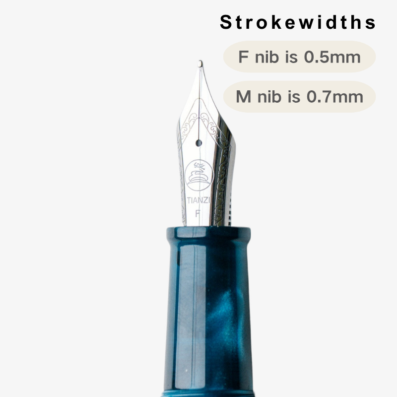 TIANZI T01 Piston-filling Fountain Pen in Mysteryblue_Nib