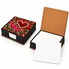 PU 5D Pearl Diamond Painting Kit Note Box DIY Diamond Art Notepad Box with 160 Sheets of Paper (Heart)