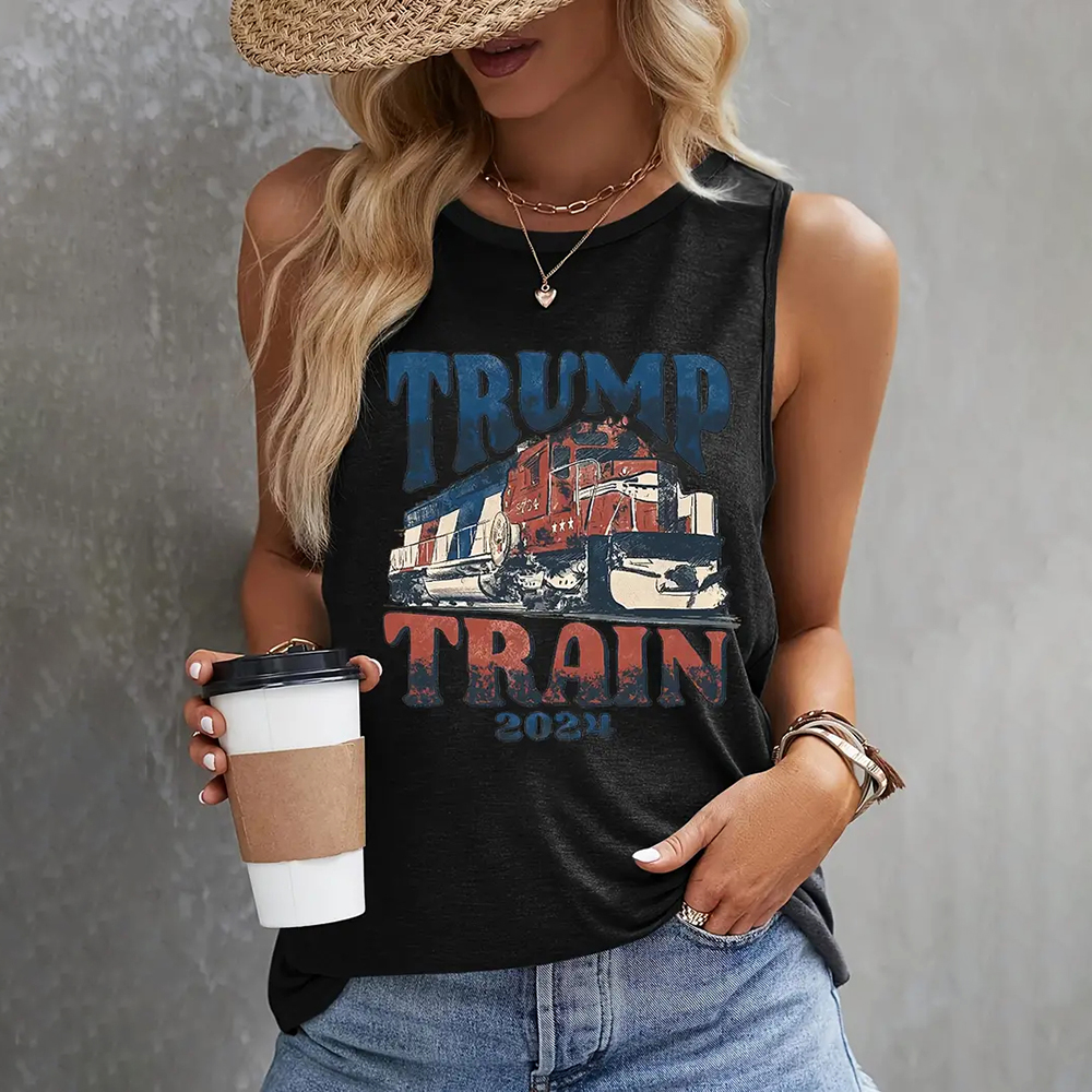 Teepublicz Women's Fashion Q of Hearts Pattern Printed Sleeveless Vest Simple White Sleeveless Tops Summer Breathable Women's Clothing