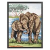 >SALE<Full Embroidery Eco-cotton Thread 11CT Printed Elephants Cross Stitch 50x65cm
