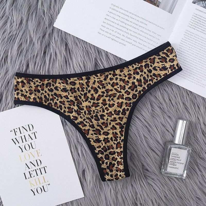 2020 new fashion women sexy leopard lace panties seamless underwear panties for girls leopard ice silk bikini bikini cotton C tr
