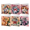 (US Only)6PCS DIY Cat Diamond Painting Art Greeting Cards Congratulations Cards & Gifts