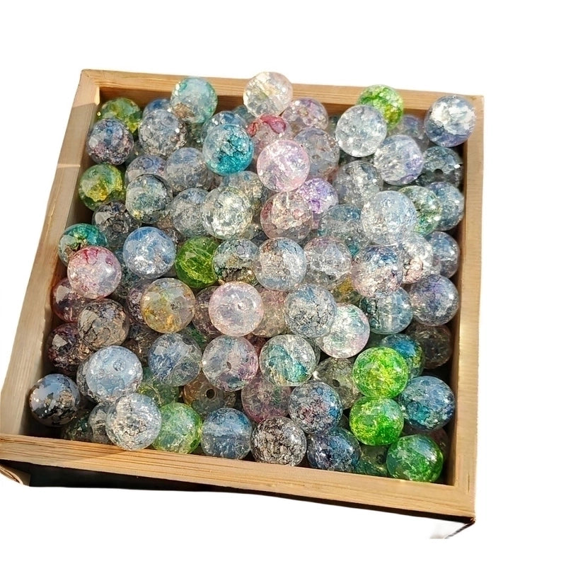 50 Pieces High Quality 8/10mm Protein Jade Broken Water Dyed Glass Bead DIY Handmade Glass Paint Beads Round Beads String Beads Materials