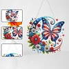 DIY Flag Butterfly Double Sided Acrylic Diamond Painting Hanging Pendant