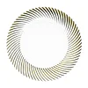 10 Pack | 9" Clear / Gold Swirl Rim Plastic Dinner Plates, Round Disposable Party Plates