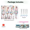 4Pcs Rainbow Ballerina DIY Diamond Painting Bookmark with Crystal Pendants Diamond Painting Art Bookmarks Special Shape for DIY Making Beginners Adult Arts Craft Supplies