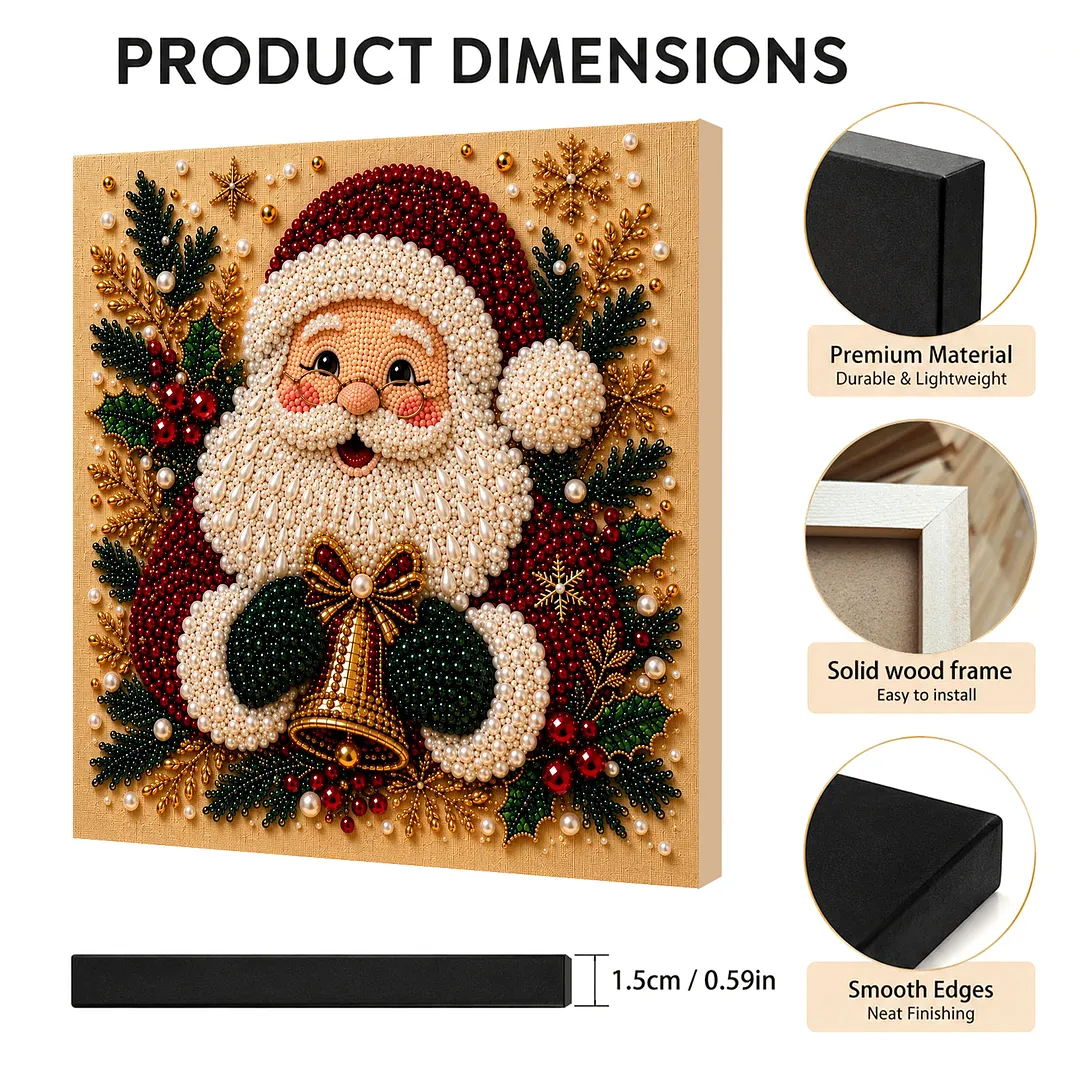 Framed Pearl Painting Kit Santa Claus Craft 11.81x11.81in