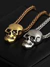 Halloween Jewelry Punk Stainless Steel Skull  Necklace