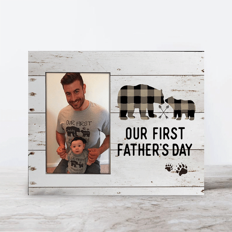 Custom Wooden Photo Frame Memories Gifts for First Father's Day