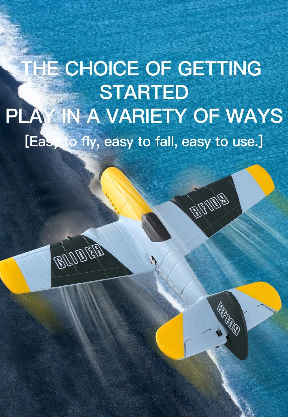 Tegooe Tegooe RC Airplane Glider for Beginners - 24G Remote Control EPP Foam Aircraft Model with 1 Battery